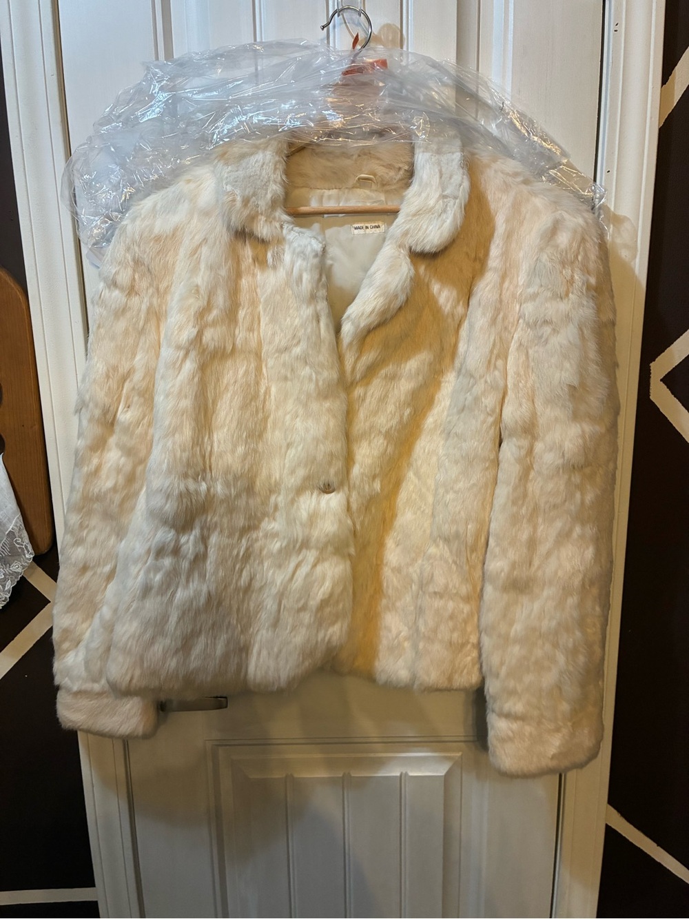 Women’s Cream Rabbit Fur Jacket
